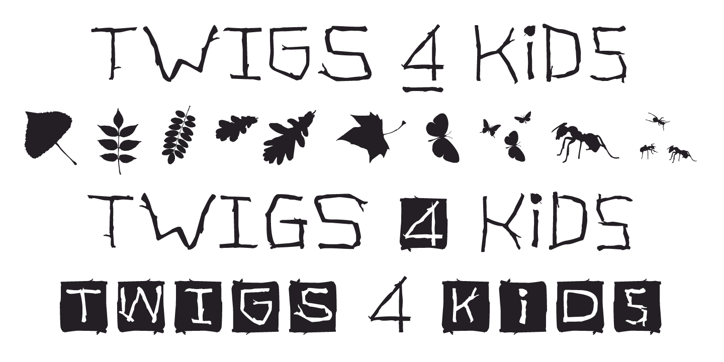 TWIGS 4 kids Invert Font preview